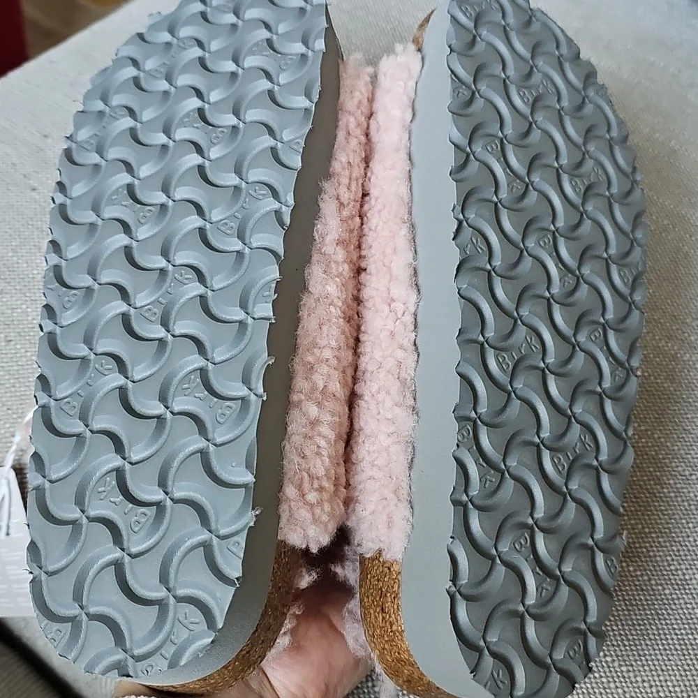 Birkenstock Pink Fuzzy Slippers - Picture 9 of 9